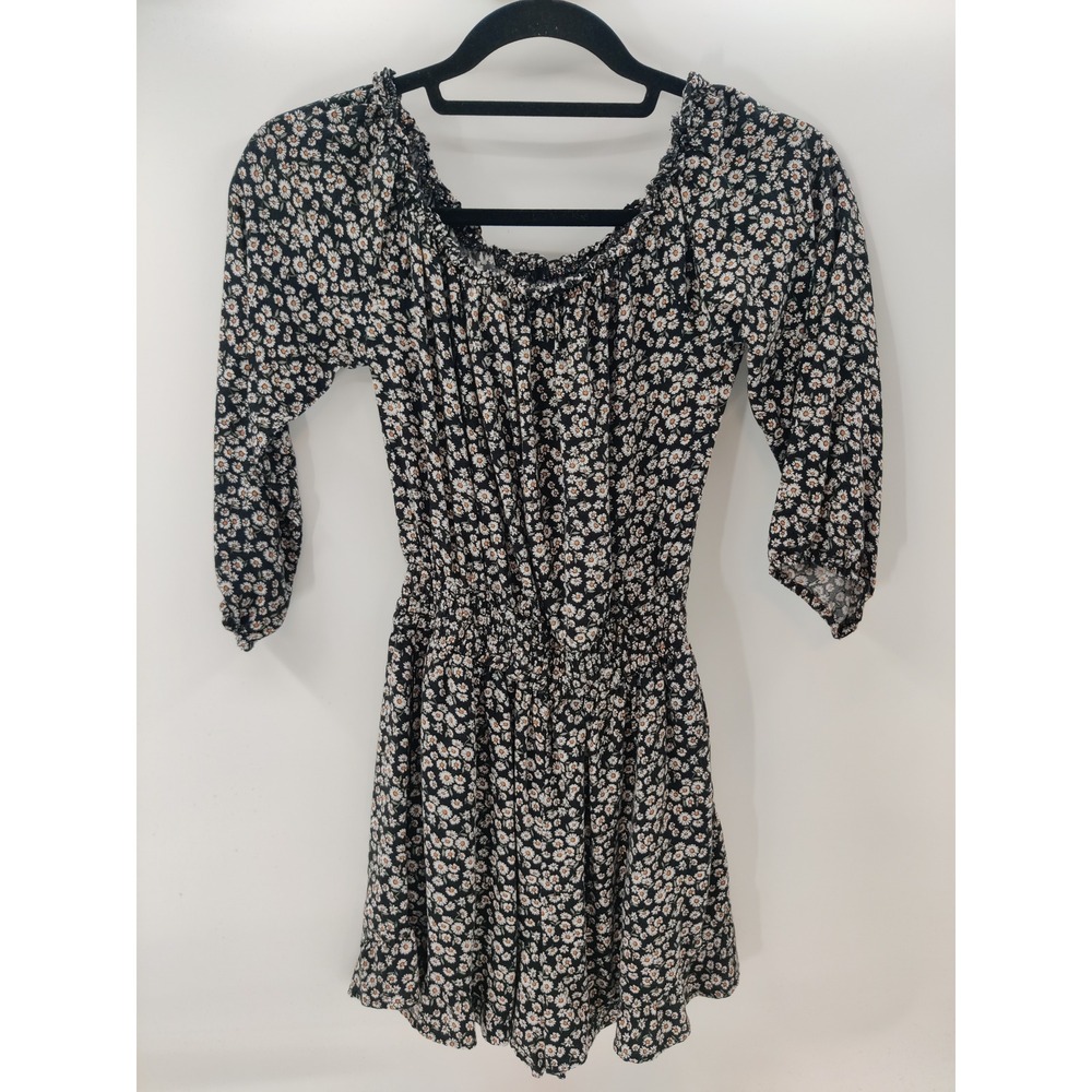 Hollister Women's Black Floral Off Shoulder Romper Size Small
